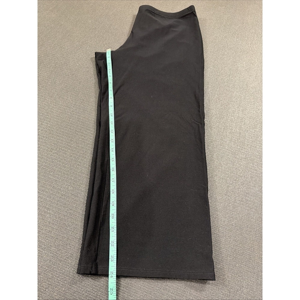 Eileen Fisher Pants Womens LP Black Pull On Crepe Tapered Stretch Crop Mid Rise - Picture 4 of 4